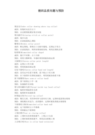 梭织品质问题与预防(1)