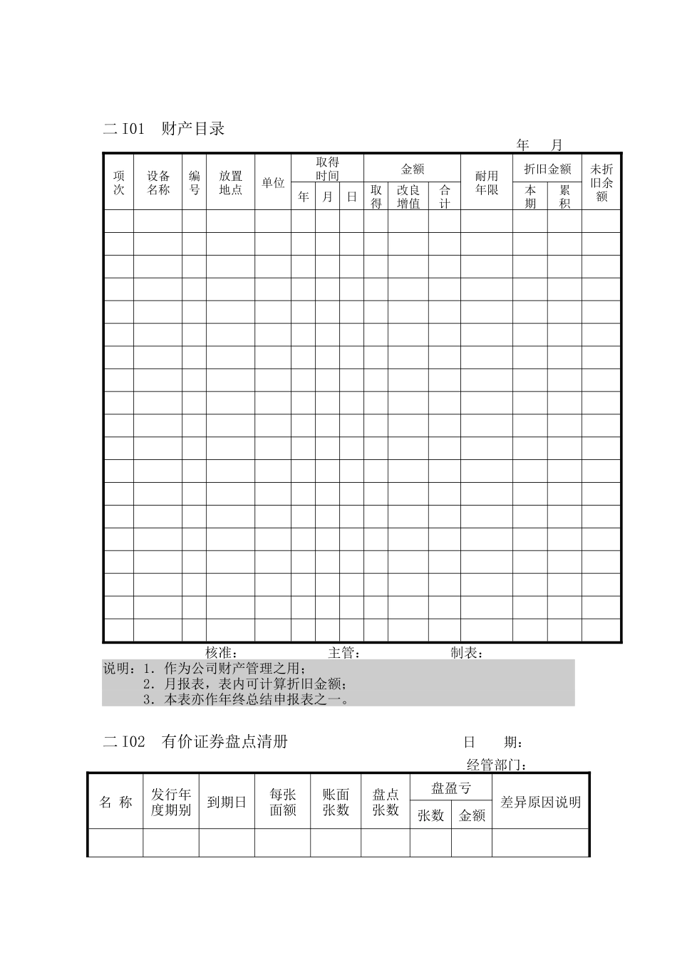 财产目录纵表格_第1页