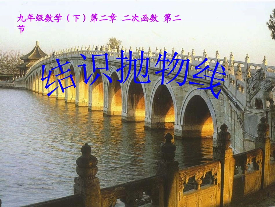 数学：22结识抛物线说课课件（北师大版九年级下）_第1页
