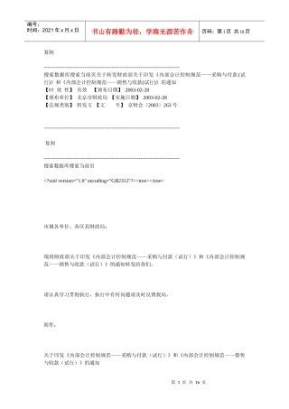 内部会计控制规范(采