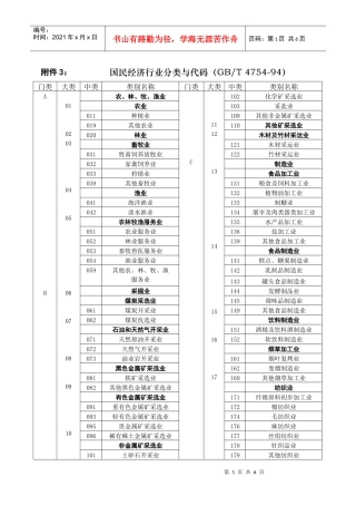 国民经济行业分类与代码-附件4：国民经济行业分类与代码