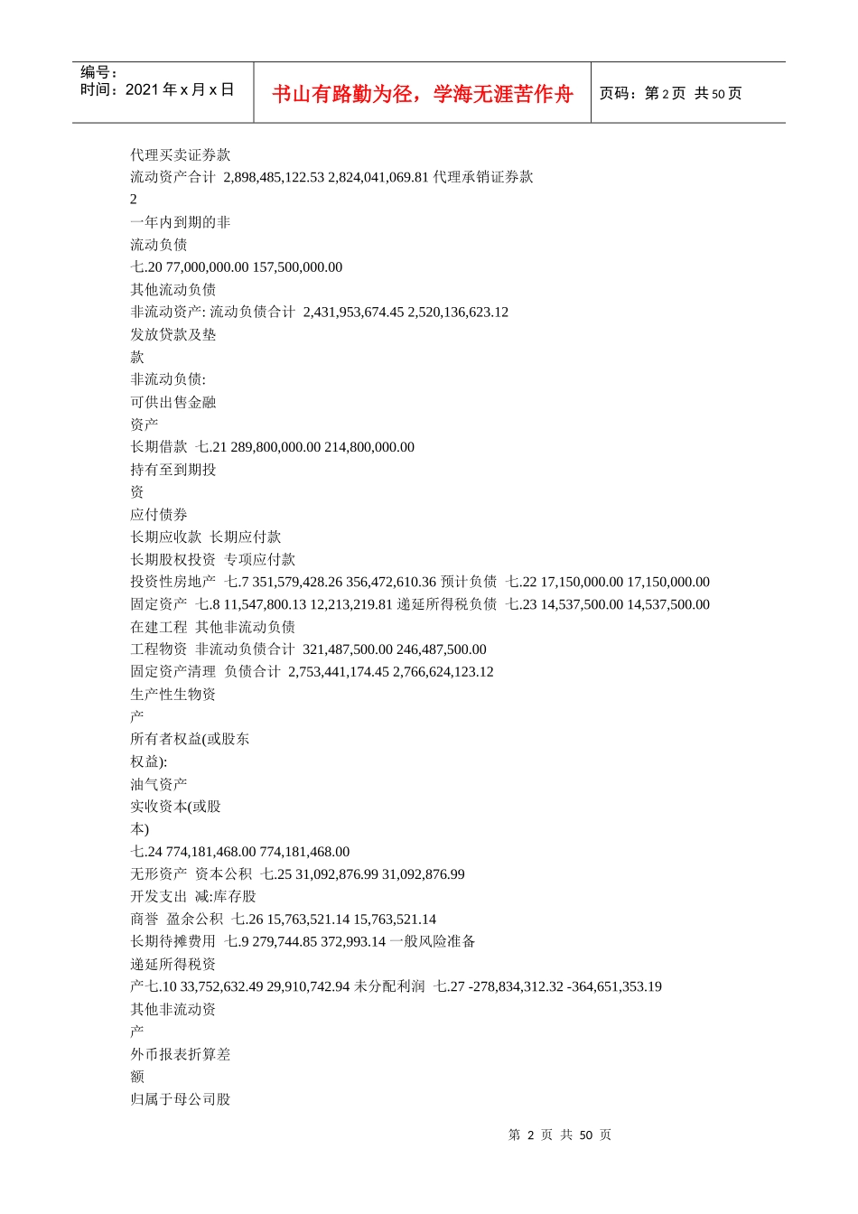 山东中润投资控股集团股份有限公司财务报告_第2页