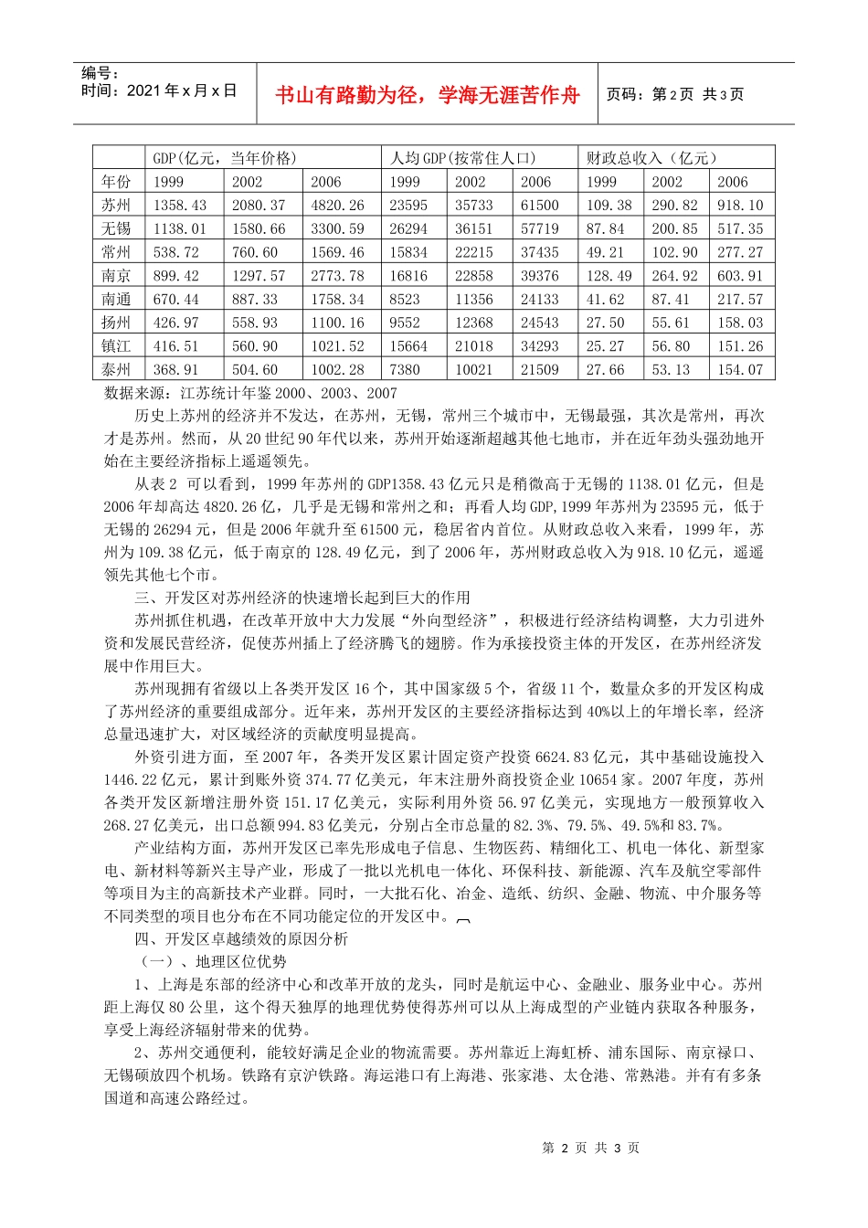浅谈苏州开发区对当地经济的贡献及其成功因素_第2页