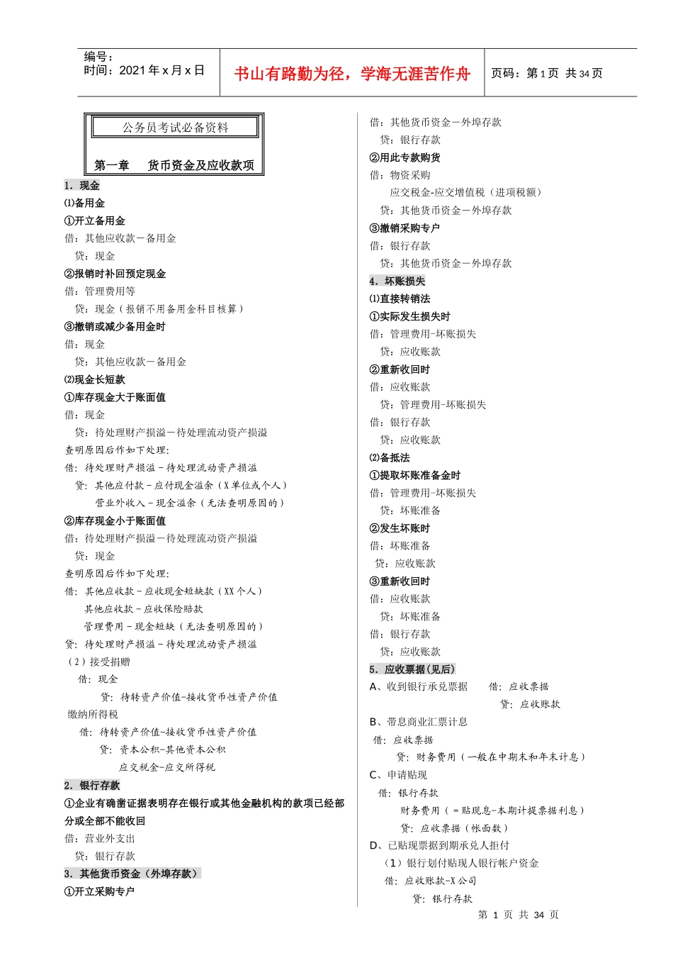 财务会计与公务员考试必备资料_第1页