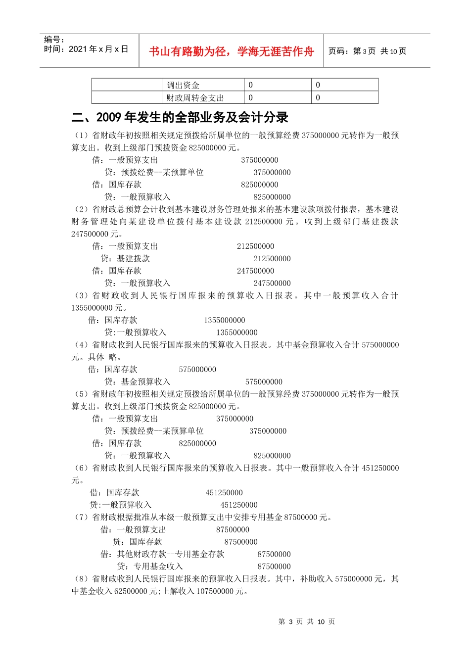 非营利组织会计 财政总预算课程设计(未完成初稿)_第3页