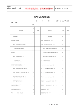财产行为税税源情况表