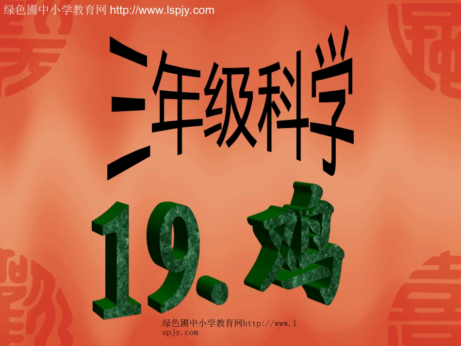 鄂教版三年级科学上册第19课《鸡》_第1页