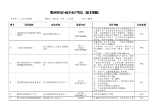 衢州市对外技术合作项目共页