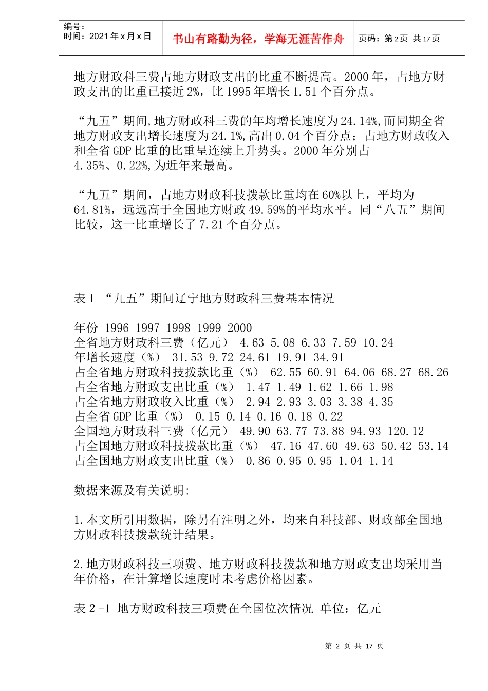 辽宁省地方财政科技三项费用投入状况分析研究(doc 32)_第2页