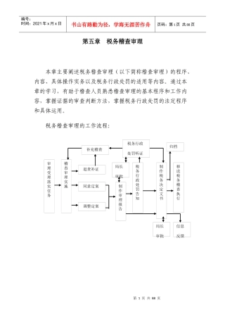 [税务规划]国家税务总局稽查培训材料--税务稽查管理-税务稽查审理