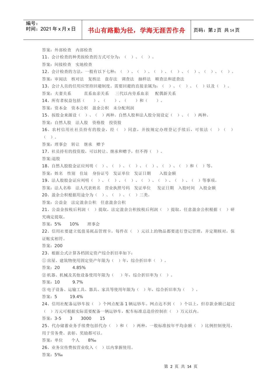 Czuvti山西农村信用社考试试题_第2页