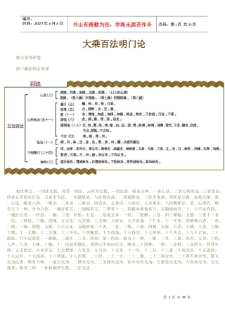 大乘百法明门论