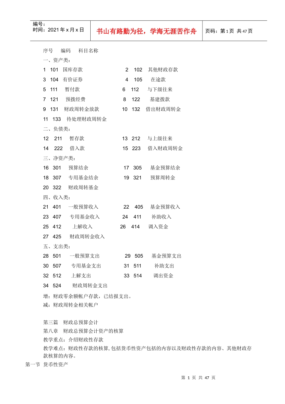 预算会计讲义_第1页