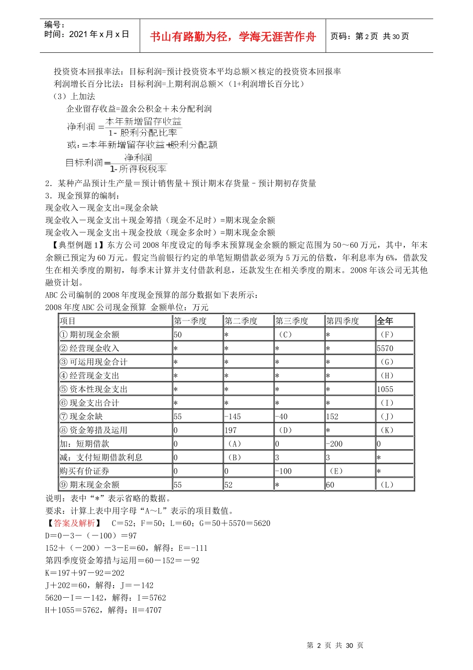 现代财务管理串讲资料_第2页