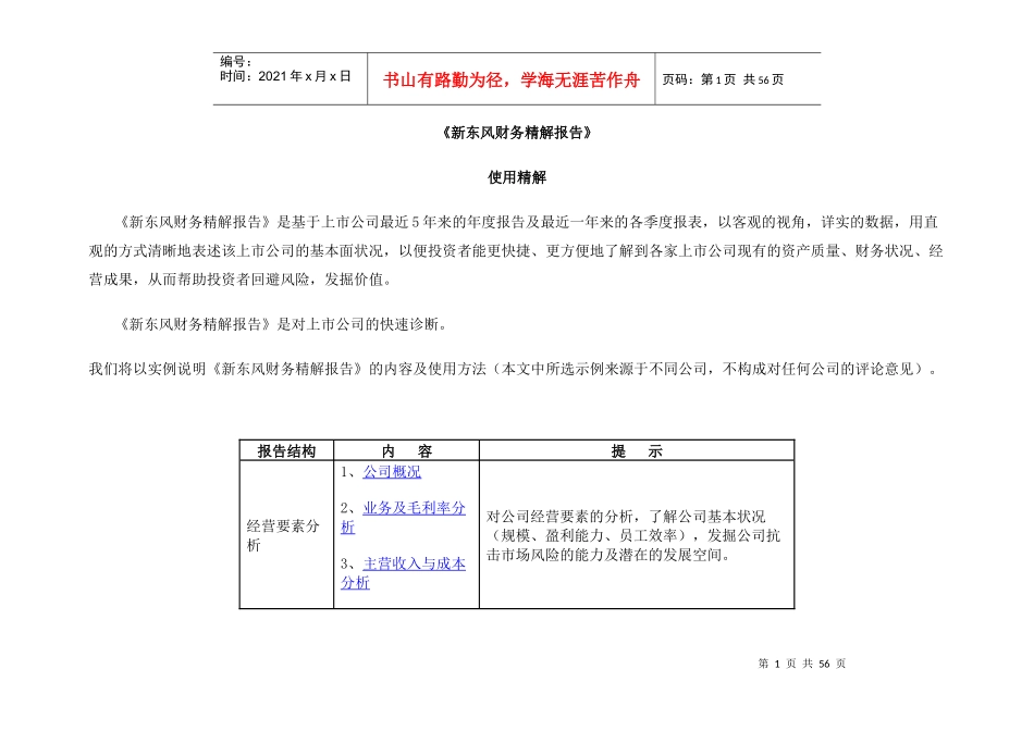 新东风财务精解报告_第1页
