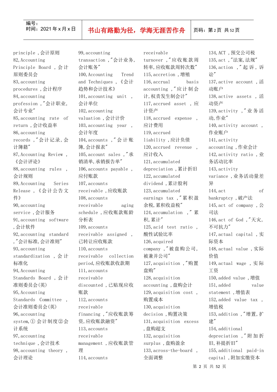 财务会计与科目管理知识分析中英文对照_第2页