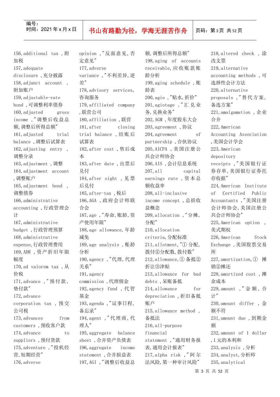 财务会计与科目管理知识分析中英文对照_第3页