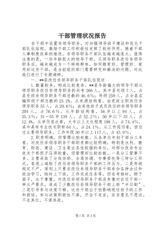 干部管理状况报告