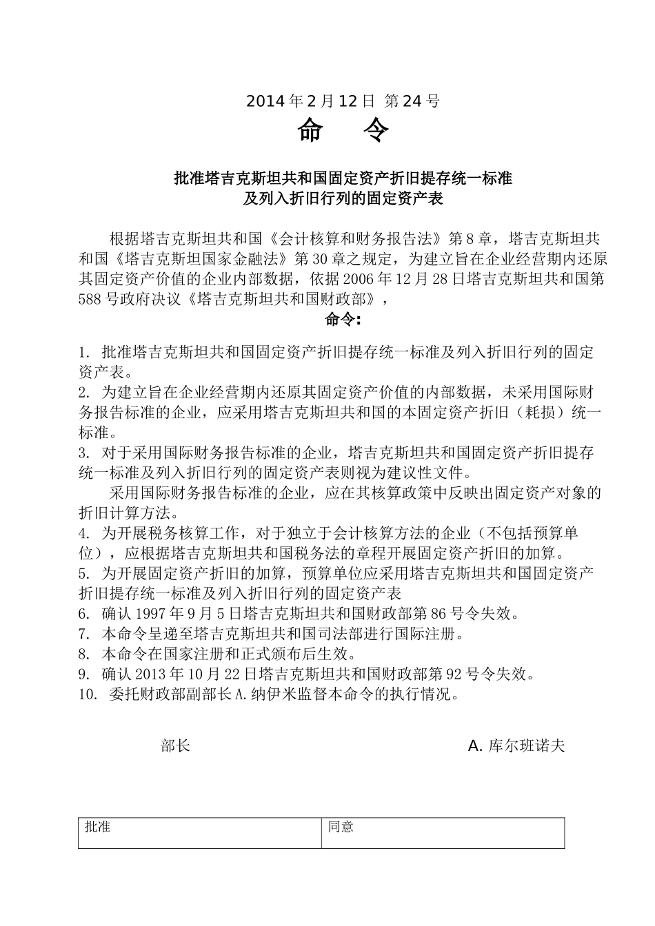 塔吉克斯坦共和国固定资产折旧统一标准及列入折旧行列_第2页