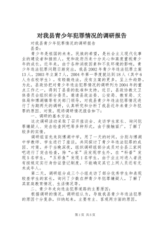 对我县青少年犯罪情况的调研报告 (12)