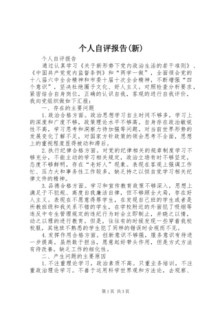 个人自评报告(新)