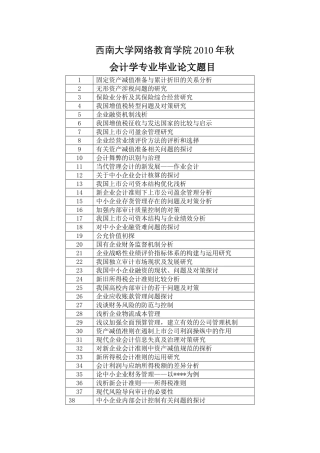 西南大学网络教育学院2009年秋