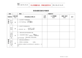 财务表格与考核管理知识分析