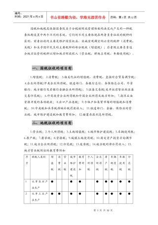 主要税种及税率