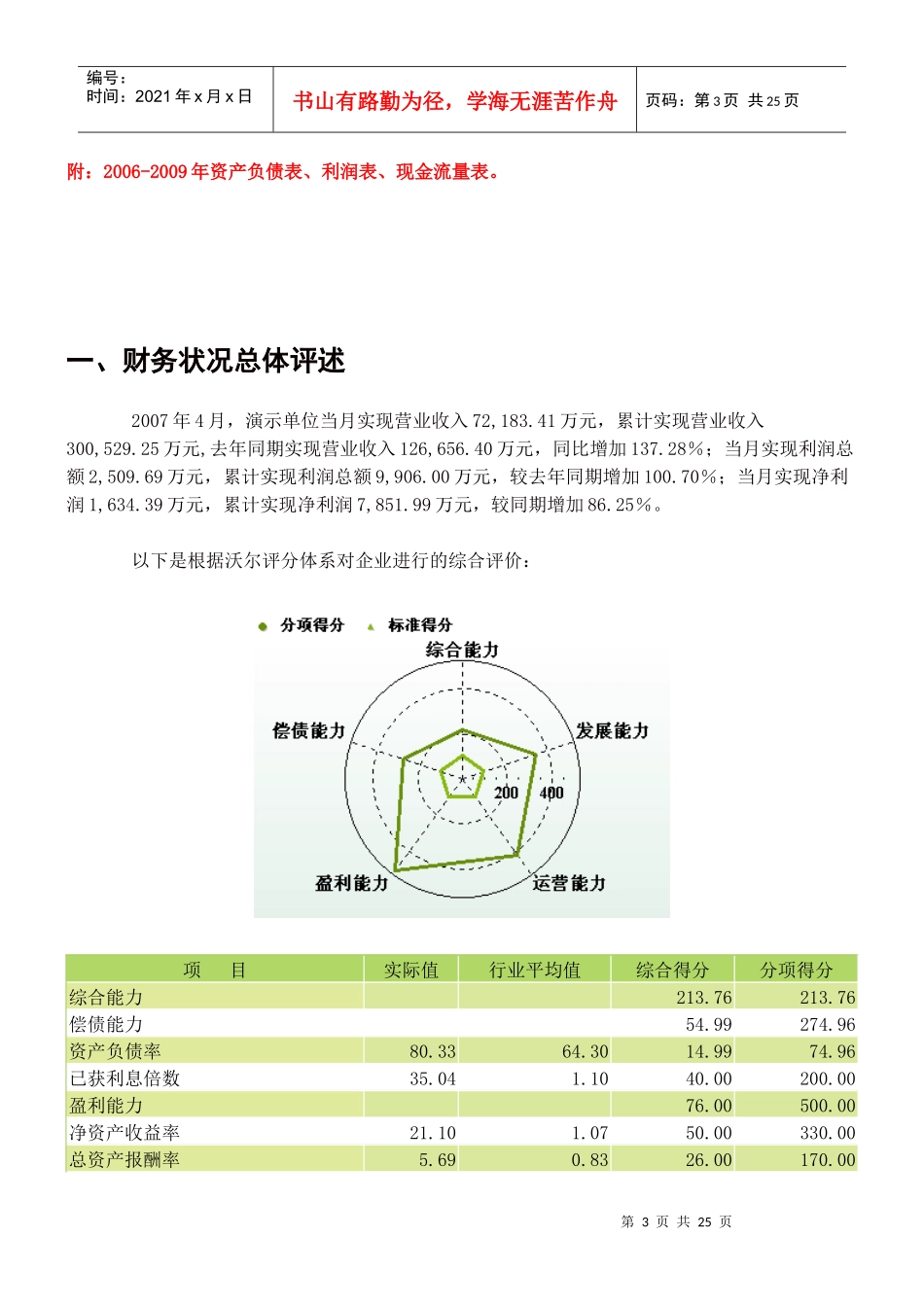 财务分析报告模板94683754_第3页