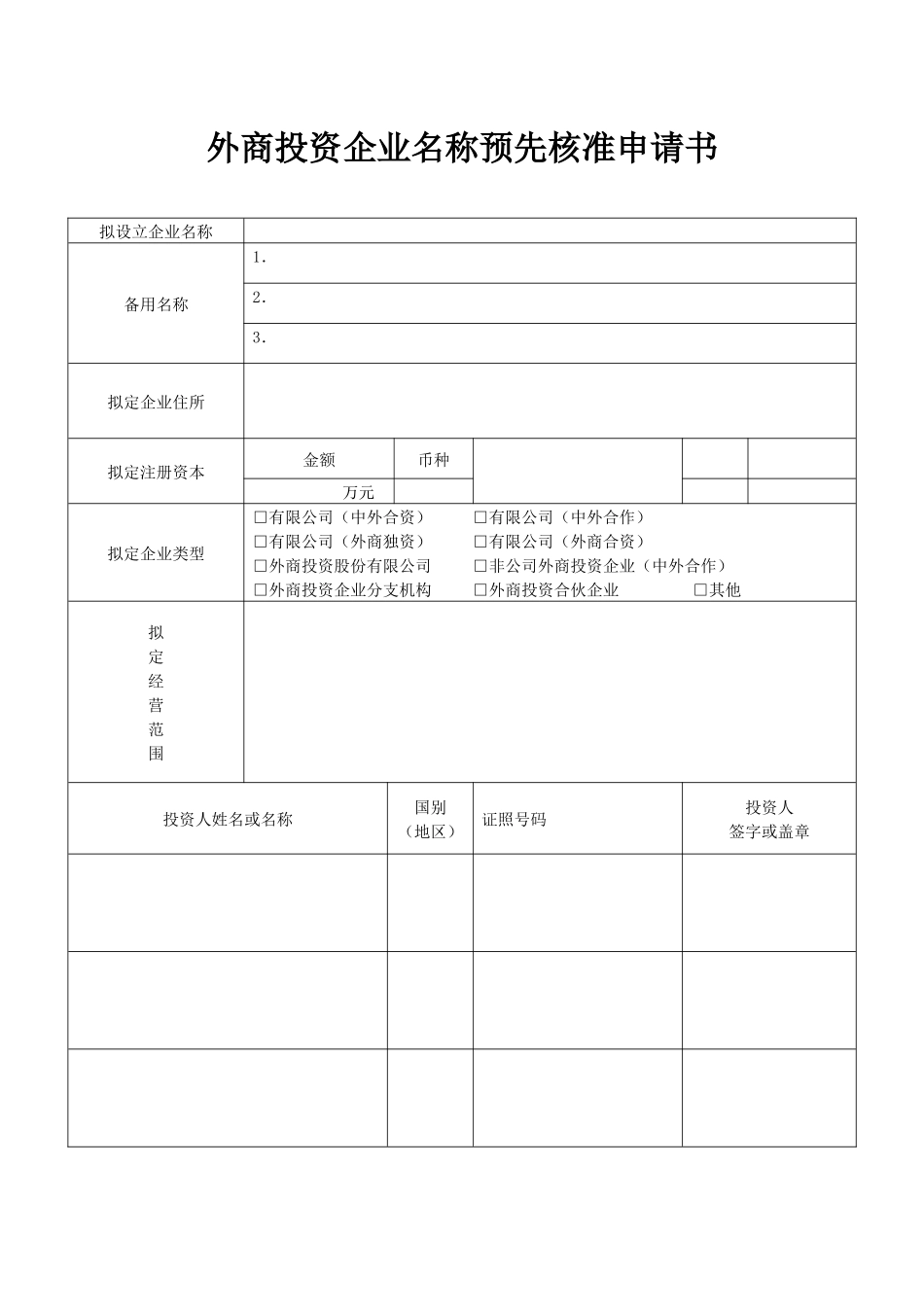 外商投资企业登记文书规范_第1页