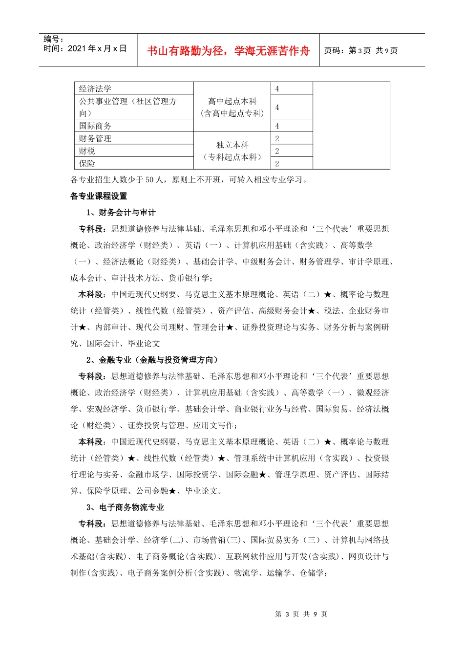 XXXX年自考助学招生-南京审计学院继续教育网_第3页