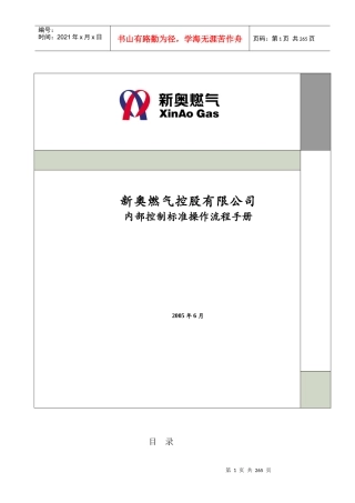 新奥燃气控股有限公司内部控制标准