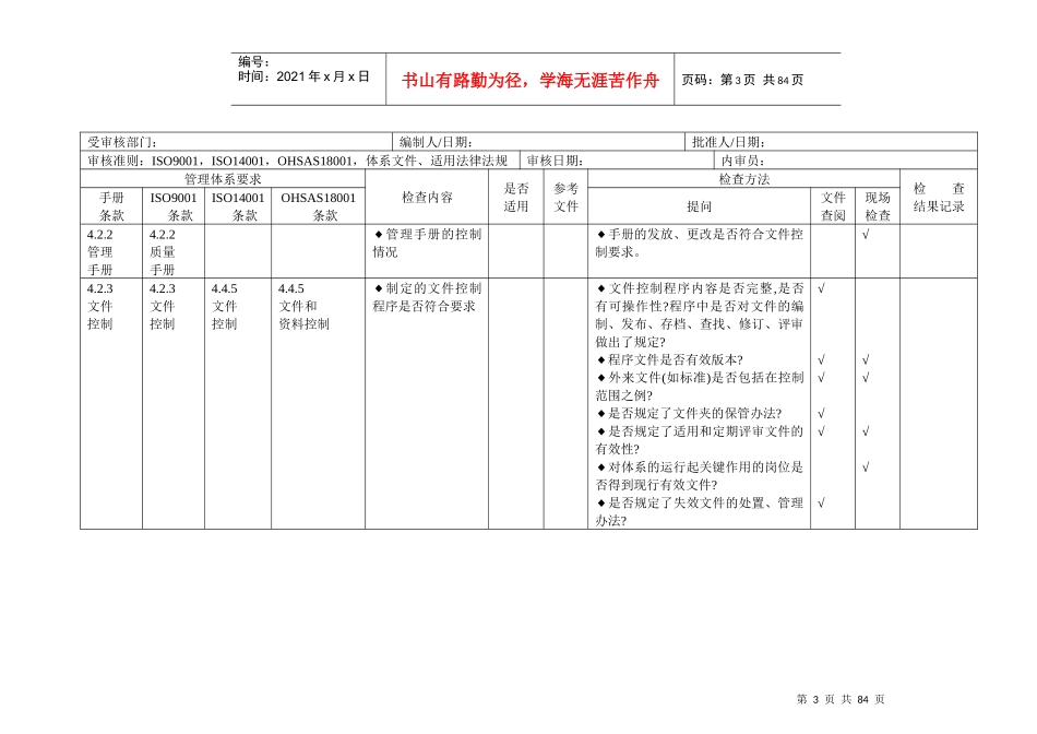 三体系内审检查表(网络下载)总顺序_第3页