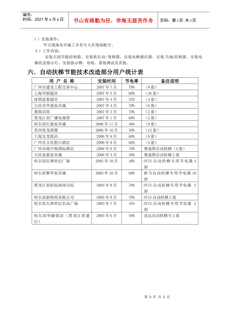 安装手扶电梯节能控制系统投资分析_第3页