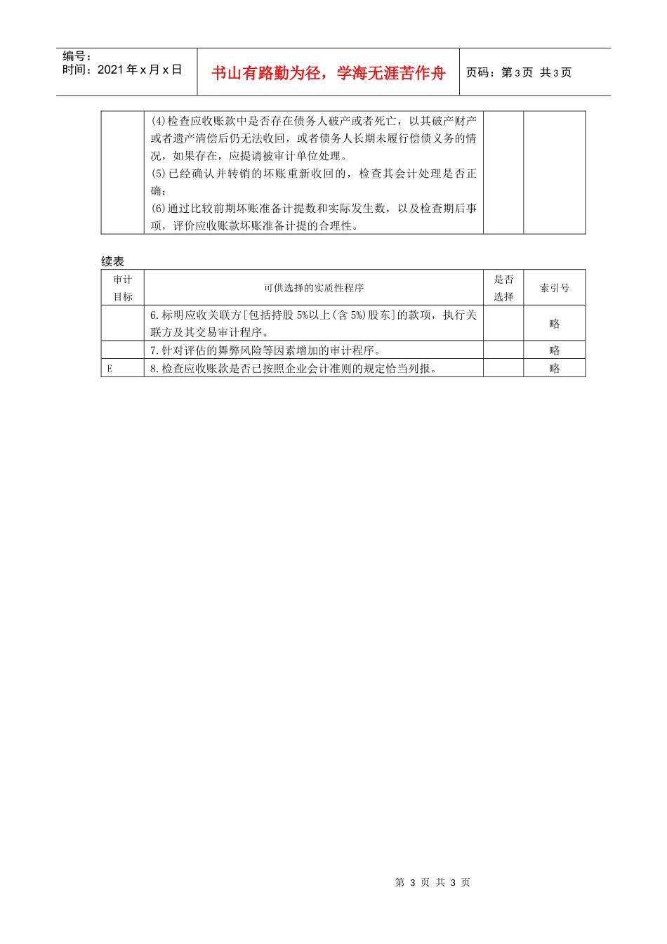 应收账款实质性程序_第3页