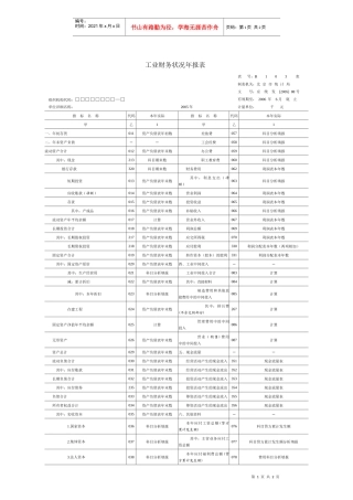 工业财务状况年报表
