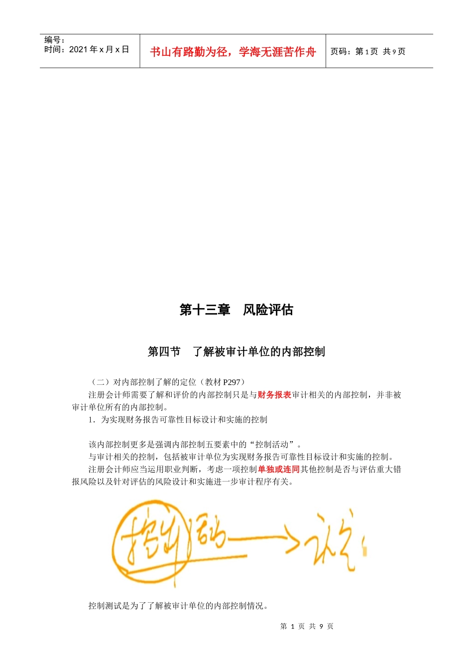 一起了解被审计单位的内部控制_第1页