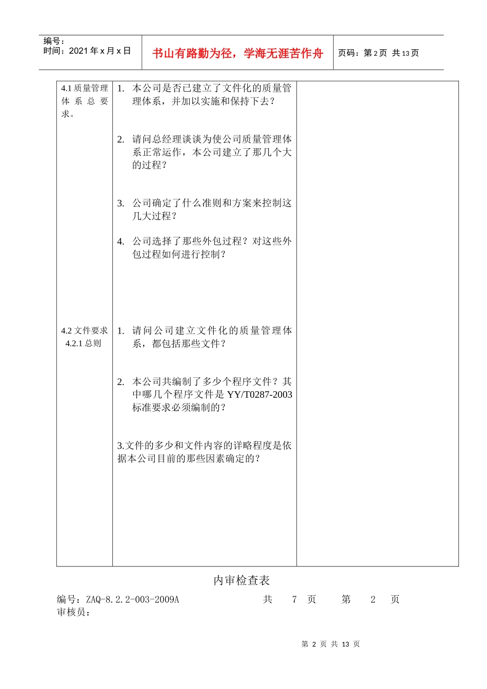 3内审检查表管代2_第2页