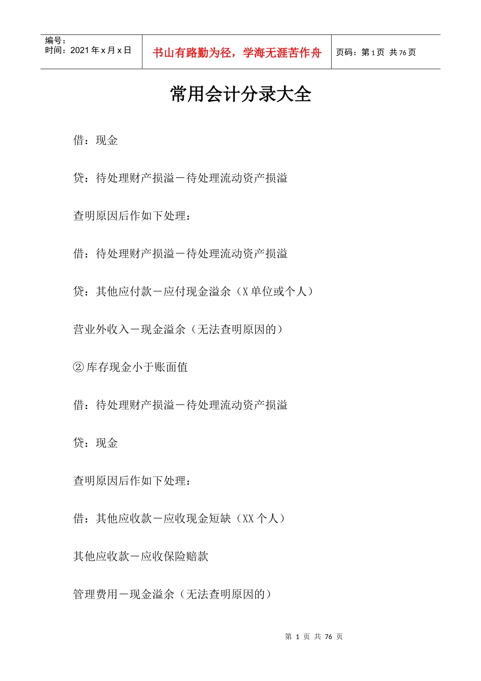 常用会计分录大全_2_第1页