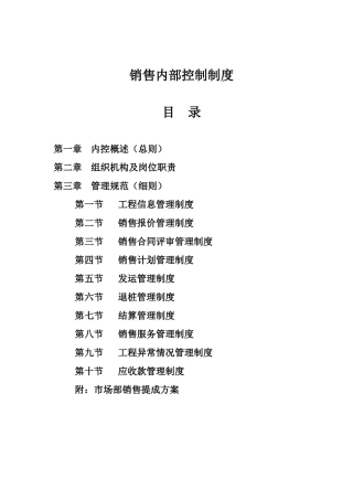销售内部控制制度