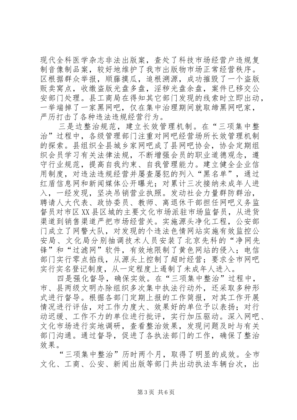 关于对某某市“三项集中整治”活动的调研报告_第3页