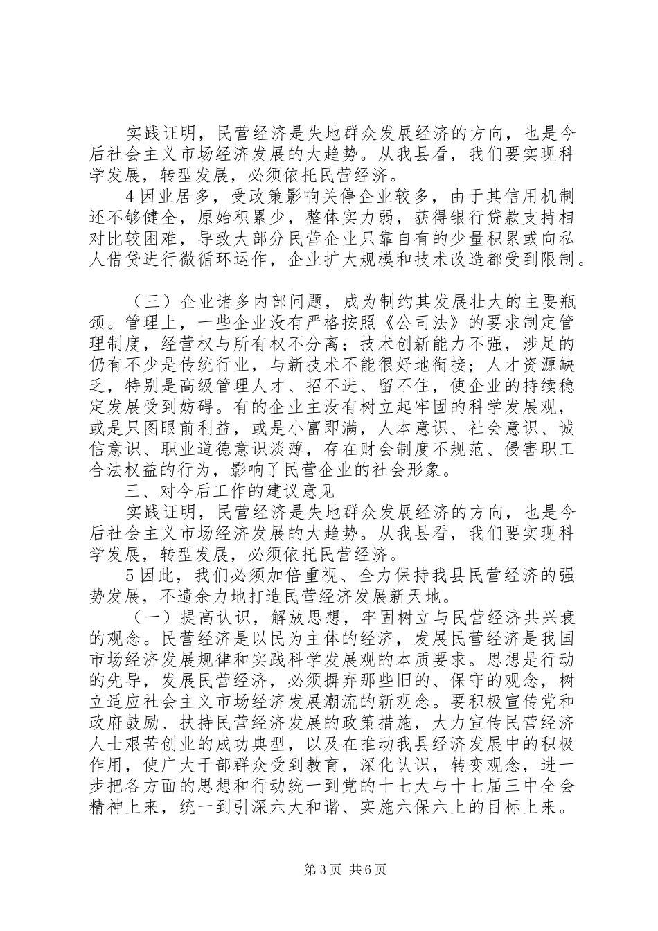 关于全县民营经济发展状况的调研报告_第3页
