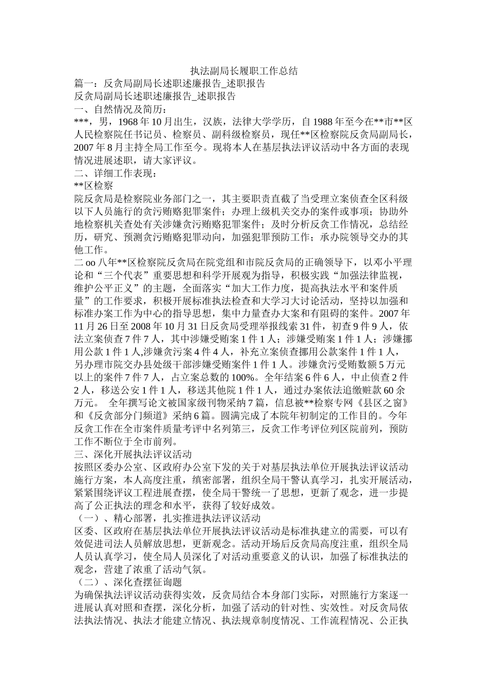 执法副局长履职工作总结_第1页