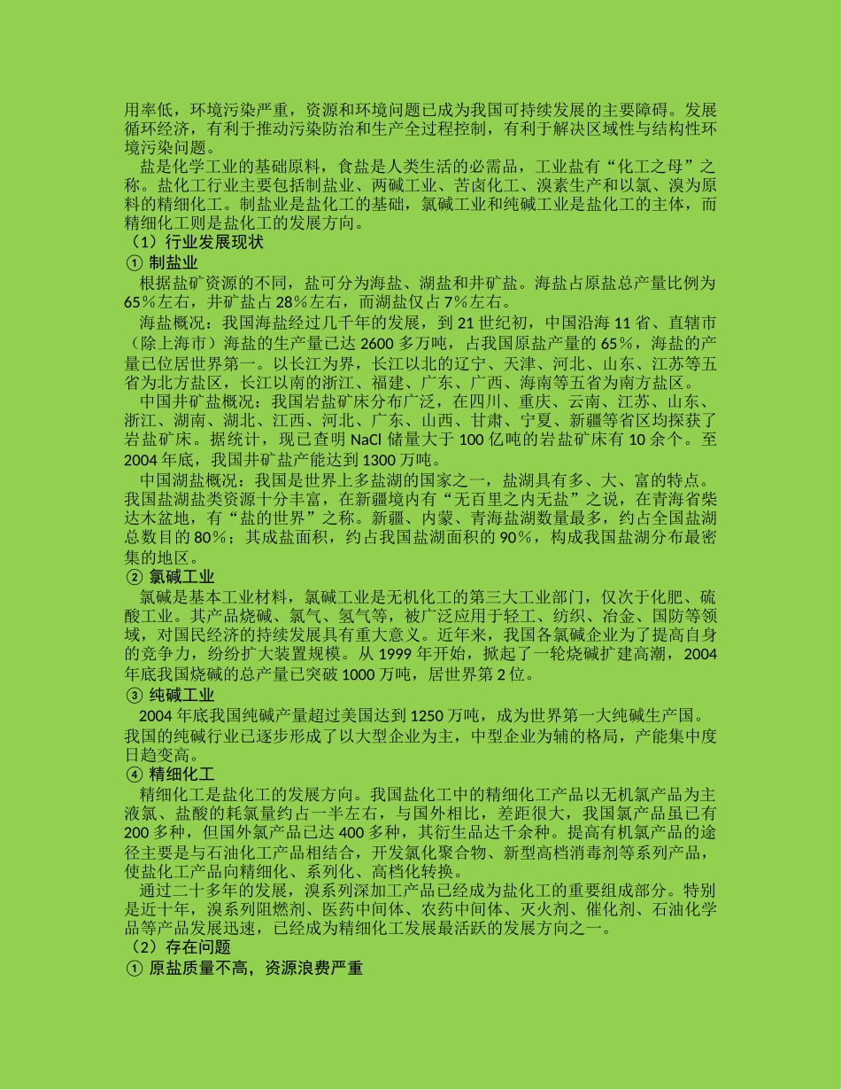 盐化工行业发展循环经济环境保护导则_第3页