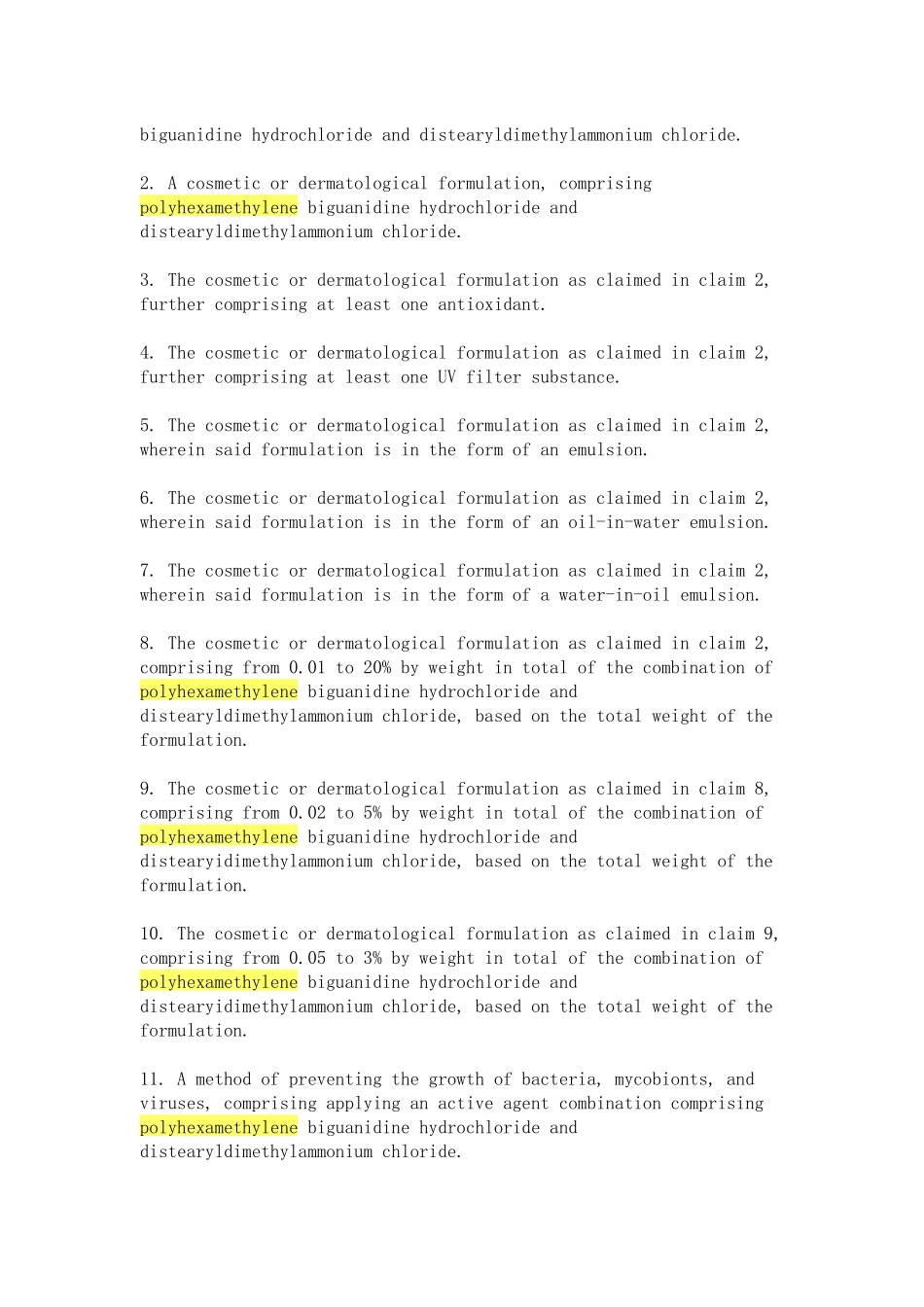 聚六亚甲基双胍盐酸盐polyhexamethylenebiguanidineh_第3页