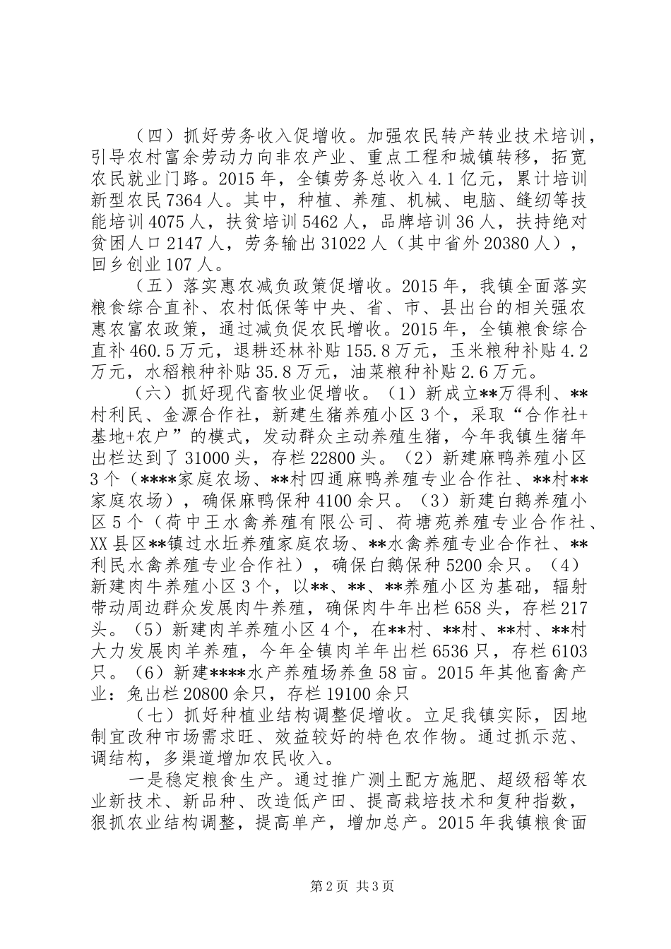 关于促进农民增收的工作自查报告_第2页