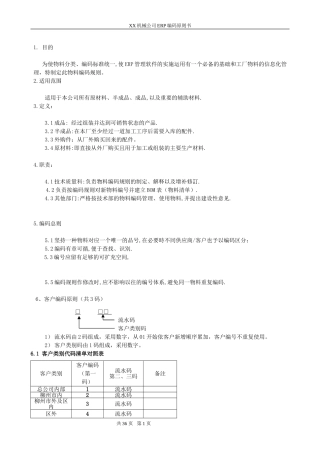 机械设备公司ERP编码规则方案书(DOC35页)