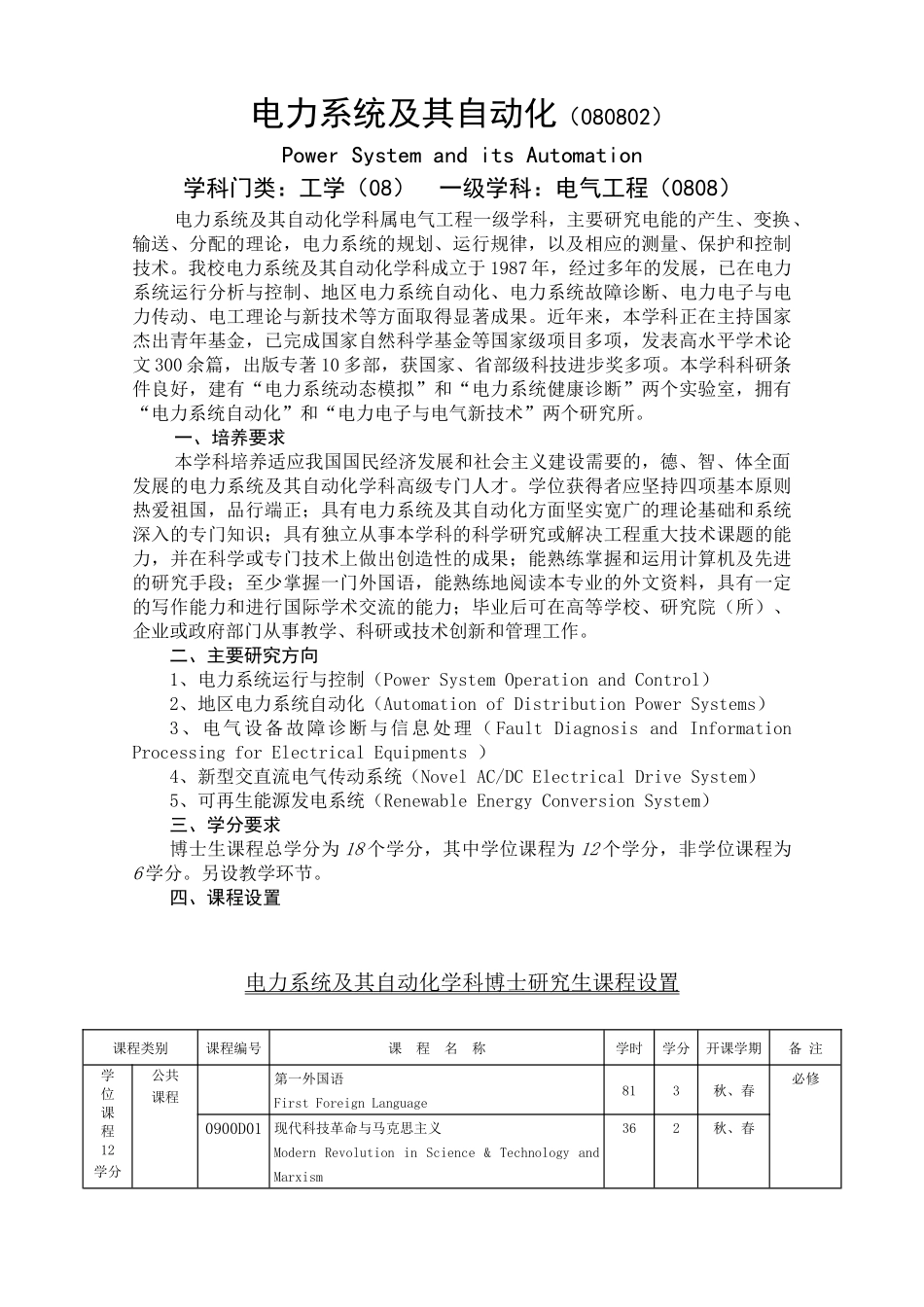 电力系统及其自动化(080802)_第1页