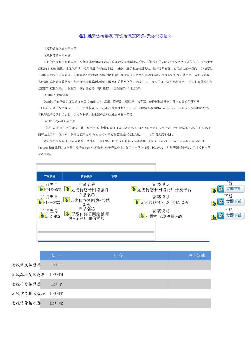微功耗无线传感器无线传感器网络无线仪器仪表_第1页