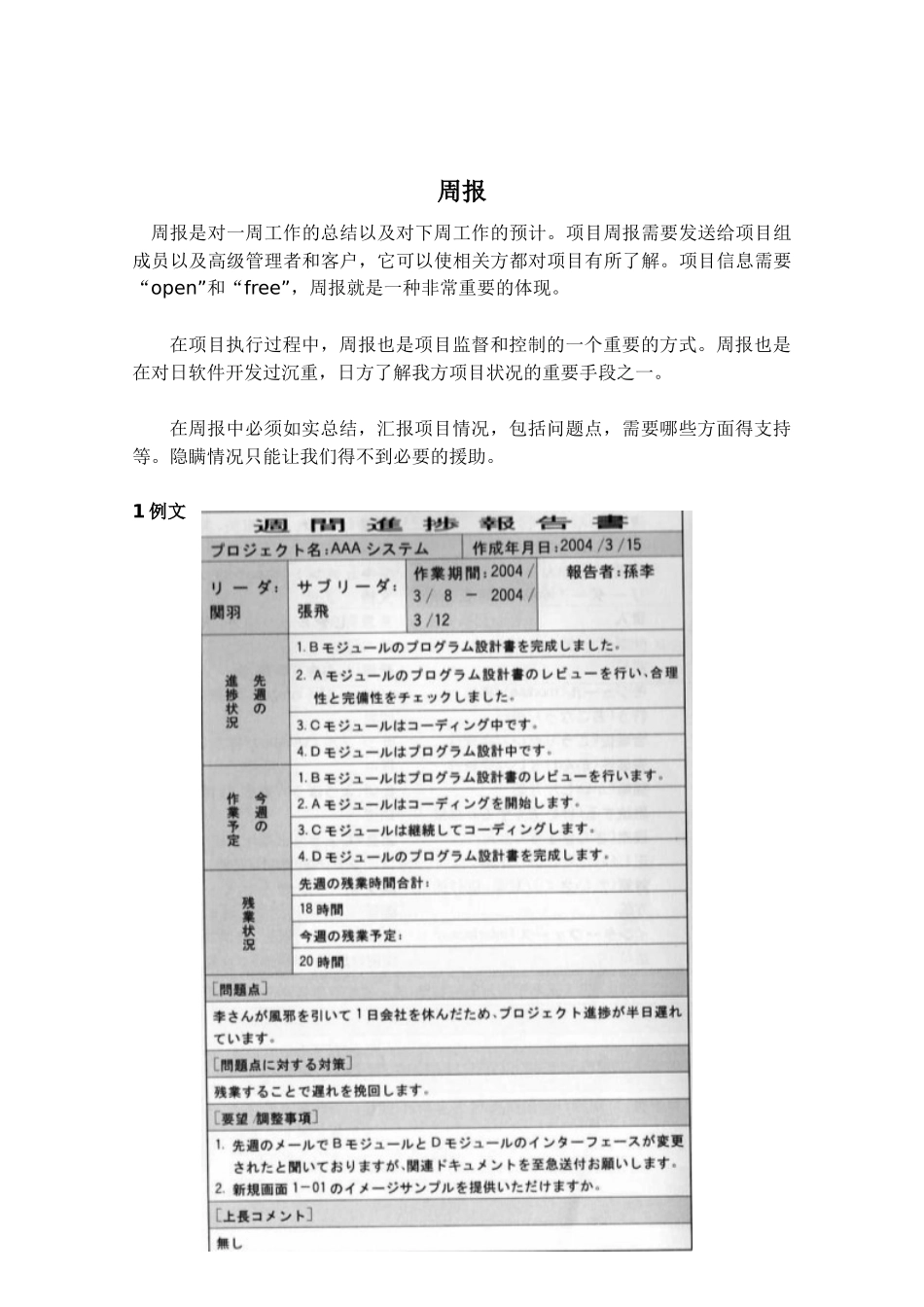 3周报(软件工程师日语)_第1页